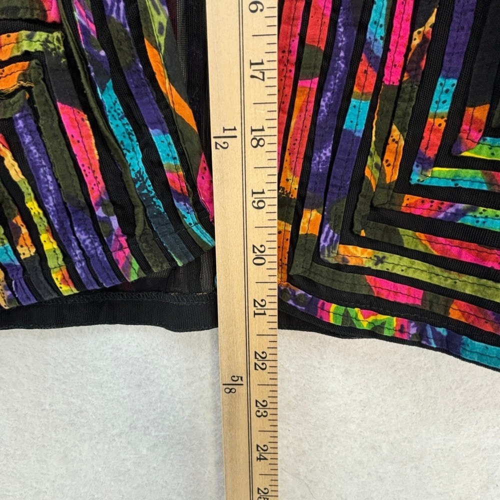 Vintage Chico's Artsy Jacket MEDIUM Multicolor Abstract y2k Festival Open Front - Picture 10 of 13